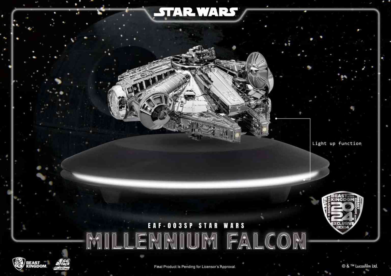Floating Millennium Falcon (Chrome Version)